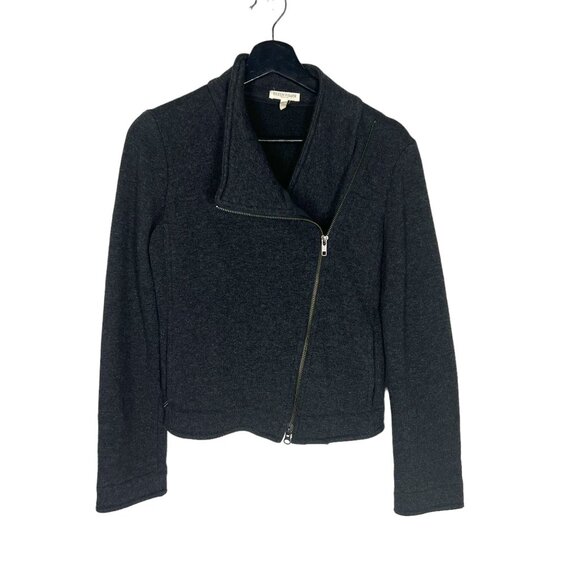 Eileen Fisher Grey Asymmetrical Zip Up Wool Blend Jacket Small Petite - Picture 1 of 8